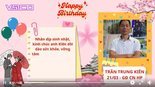 Chúc mừng sinh nhật nhân sự tháng 3