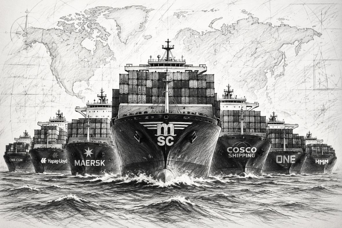 Các liên minh hãng tàu và MSC hiện kiểm soát gần 83% thị phần vận tải container toàn cầu