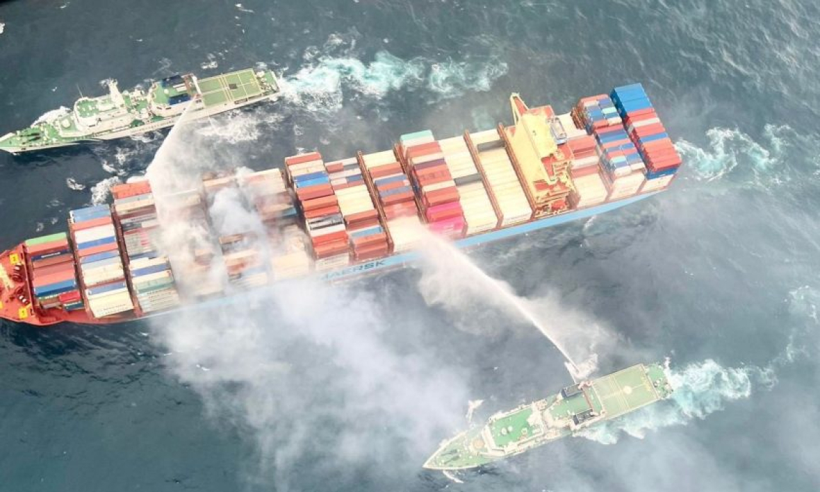 Fire breaks out on Maersk container ship, one crew member dead