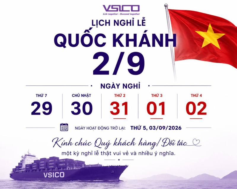 THÔNG BÁO LỊCH NGHỈ LỄ QUỐC KHÁNH 02/09/2026