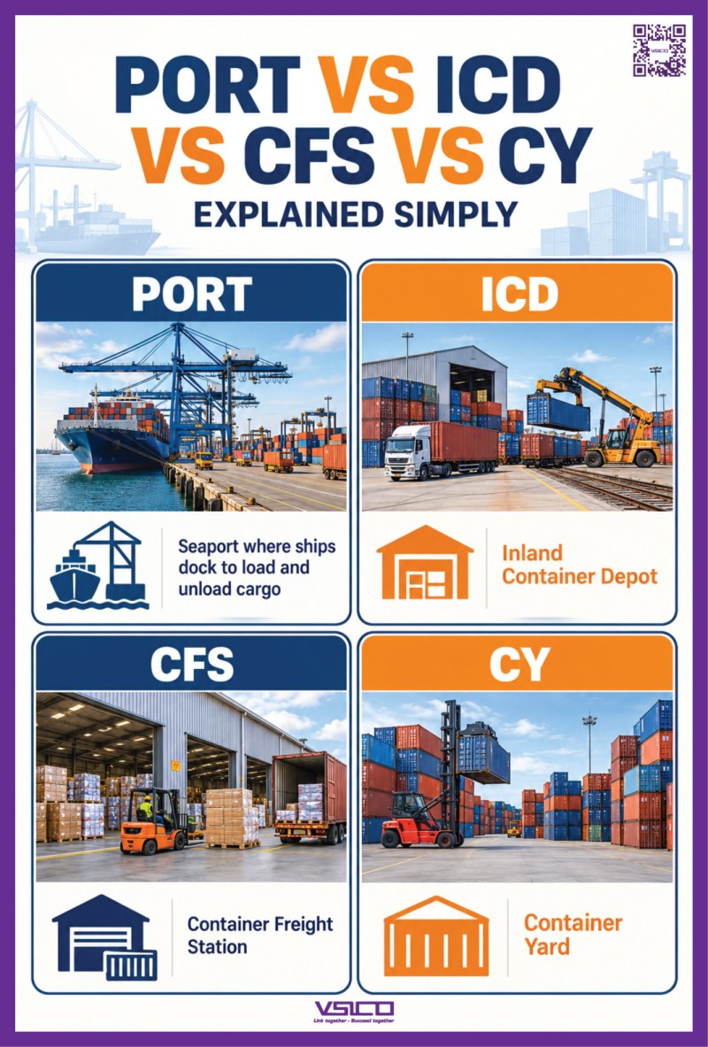 🚢 PORT – ICD – CFS – CY: BẠN ĐÃ PHÂN BIỆT ĐÚNG?
