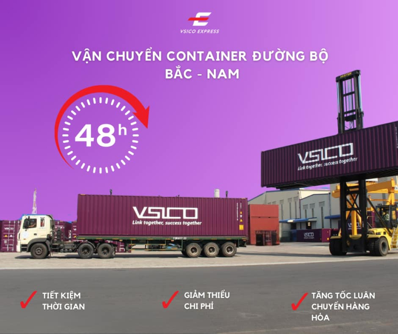 Vận chuyển container đường bộ Bắc - Nam