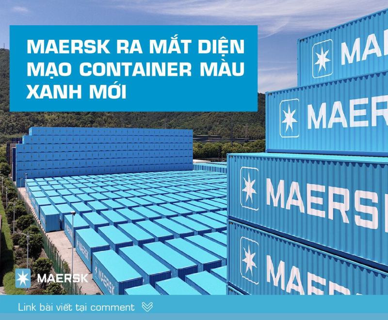 Maersk ra mắt diện mạo container màu xanh mới