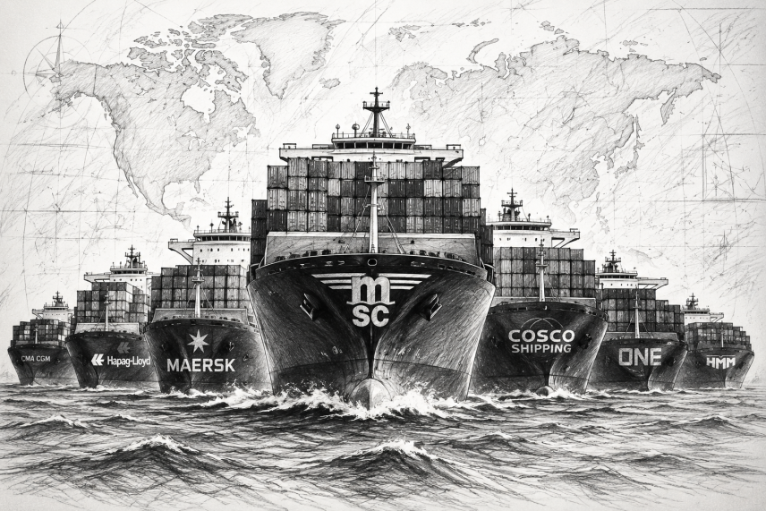 Các liên minh hãng tàu và MSC hiện kiểm soát gần 83% thị phần vận tải container toàn cầu