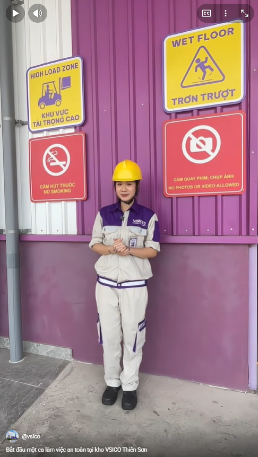 Bắt đầu một ca làm việc an toàn tại kho VSICO Thiên Sơn