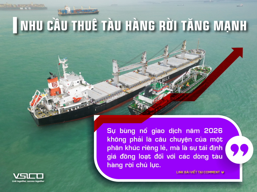 Nhu cầu thuê tàu hàng rời tăng mạnh